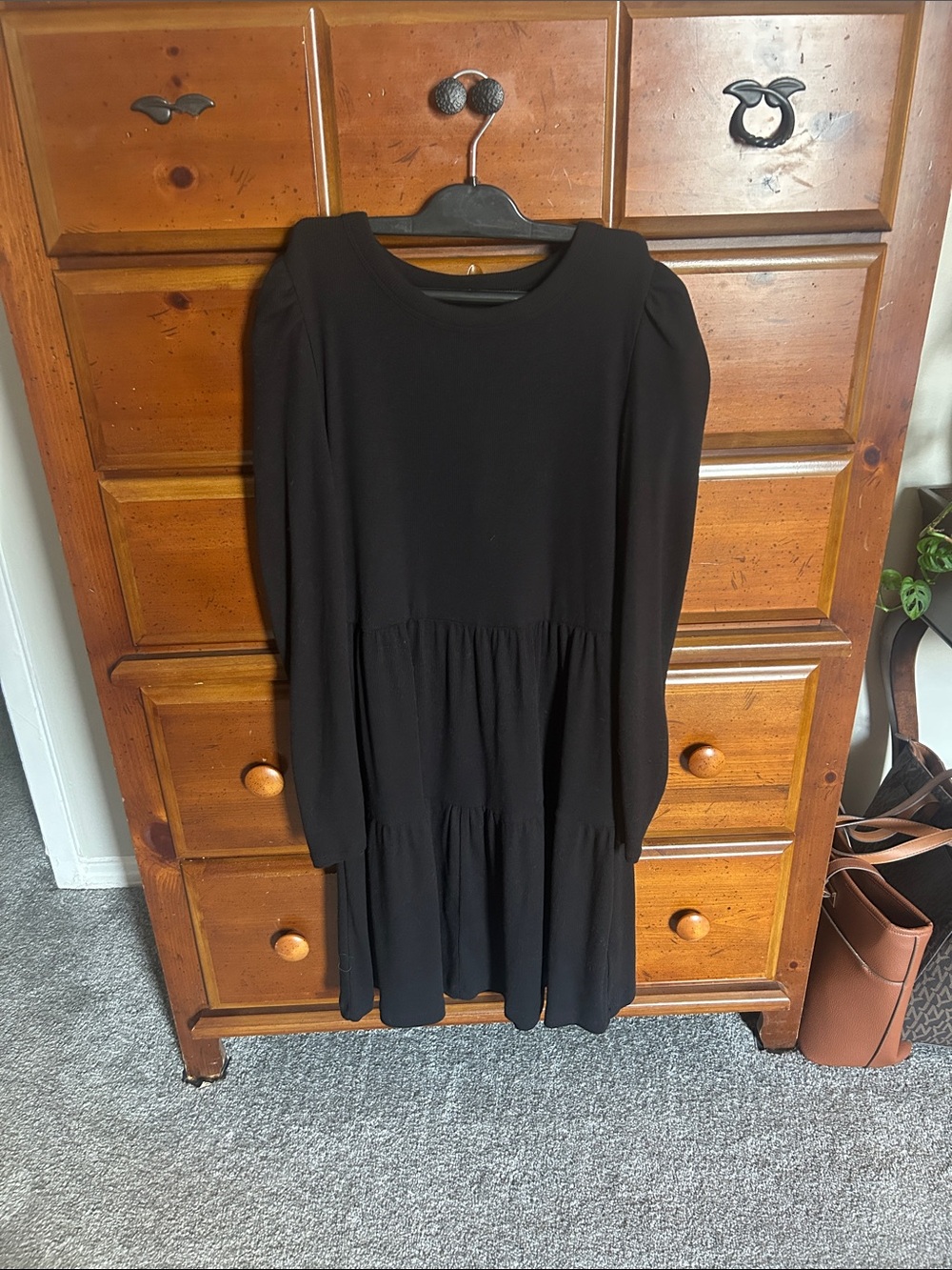 GAP Black Long Sleeve Tiered Women's Dress - NWT